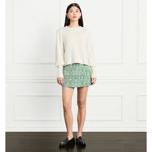NWT Hill House The Cropped Sylvie Sweater Ivory 100% extra-fine‎ merino wool